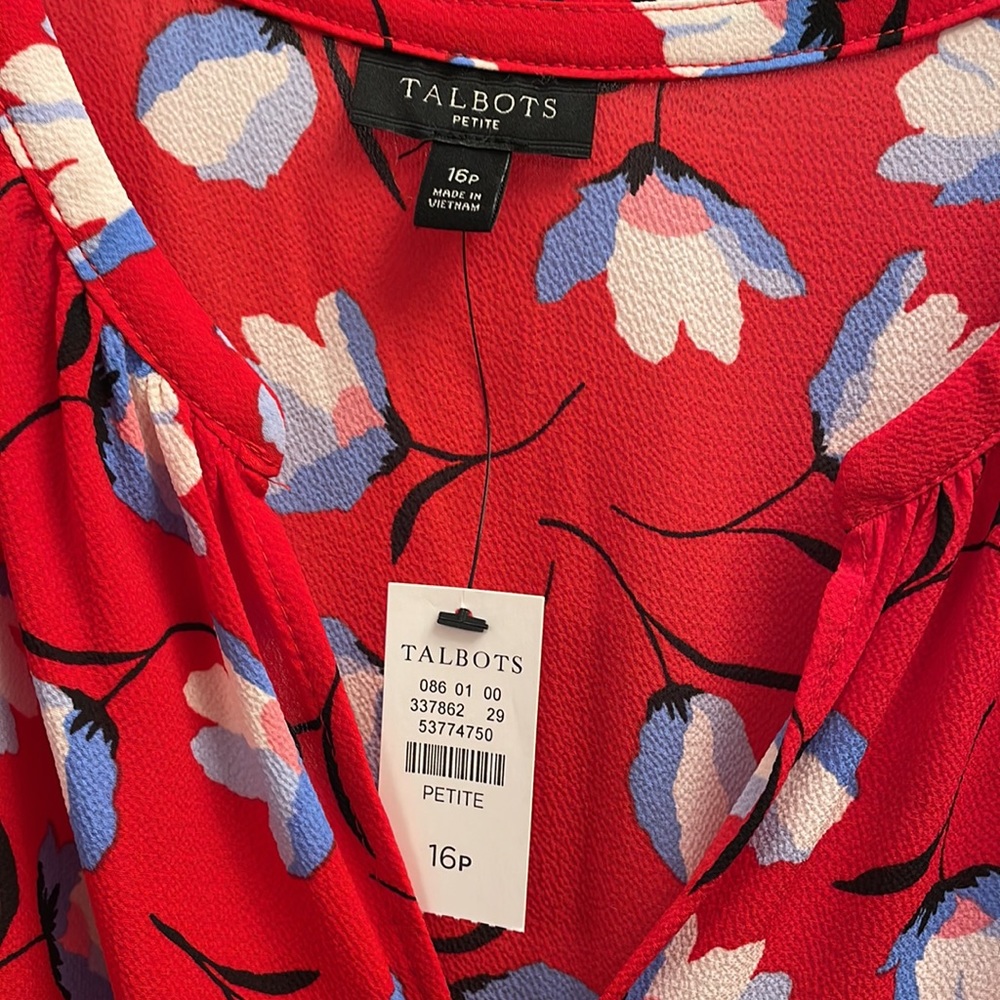 Talbots Flutter Sleeve Floral Dress NWT - Picture 2 of 10